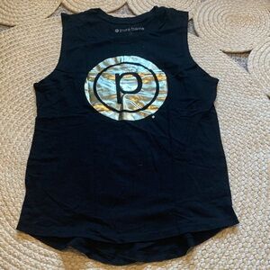 Pure Barre Black Tank with Metallic Logo